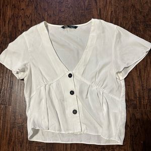 Zara White Blouse